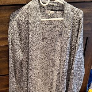 Women's Gray Open-Front Sweater